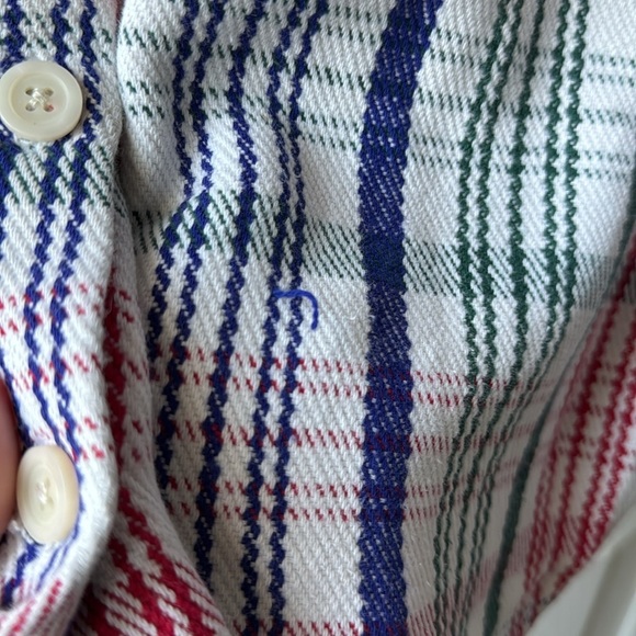Vintage Old Navy Clothing Co. Plaid Knit Button-Up Flannel Red, Green,Blue,white - Picture 5 of 11
